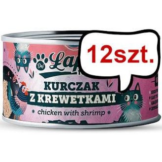 Łapsie for Cat Adult Kurczak z krewetkami Mokra karma dla kota. op. 80g Pakiet 12szt.
