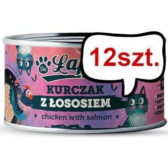 Łapsie for Cat Adult Kurczak z łososiem Mokra Karma dla kota. op. 80g Pakiet 12szt.