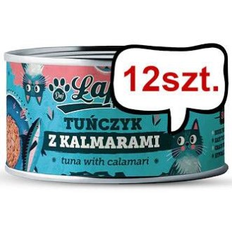 Łapsie for Cat Adult Tuńczyk z kalmarami Mokra karma dla kota. op. 80g Pakiet 12szt.