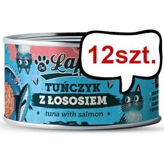 Łapsie for Cat Adult Tuńczyk z łososiem Mokra karma dla kota. op. 80g Pakiet 12szt.