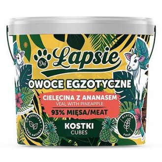 Łapsie Owoce Egzotyczne Mięsne kostki z Cielęciną i ananasem dla psa op. 160g