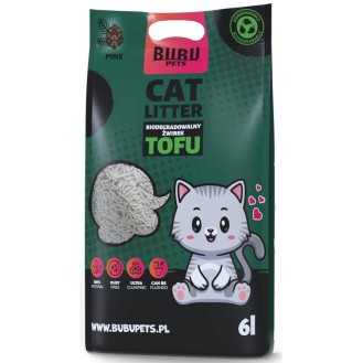 Bubu Pets Żwirek Biodegradowalny Tofu o zapachu sosny dla kota poj. 2.5kg / 6l WYPRZEDAŻ