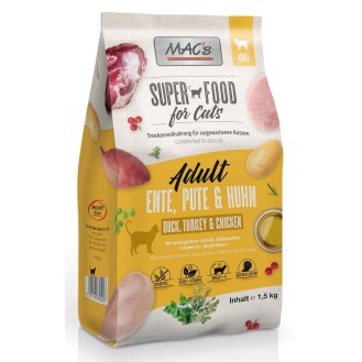 Mac's Superfood Adult Duck&Turkey&Chicken Sucha Karma dla kota op. 1.5kg