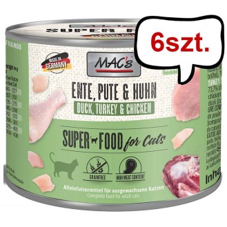 Mac's Adult Kaczka z indykiem i kurczakiem Mokra Karma dla kota op. 200g Pakiet 6szt.