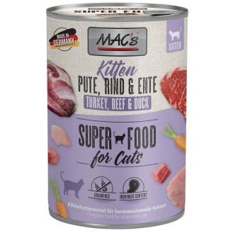 Mac's Kitten Indyk z wołowiną i kaczką Mokra Karma dla kociąt op. 400g