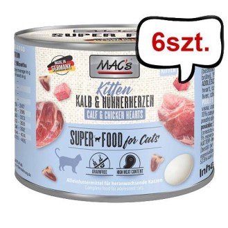 Mac's Kitten Cielęcina z kurzymi sercami Mokra Karma dla kociąt op. 200g Pakiet 6szt.