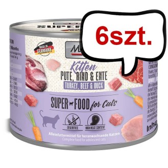 Mac's Kitten Indyk z wołowiną i kaczką Mokra Karma dla kociąt op. 200g Pakiet 6szt.