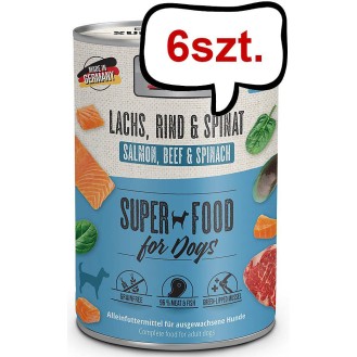 Mac's Adult Superfood Łosoś ze szpinakiem Mokra Karma dla psa op. 400g Pakiet 6szt.