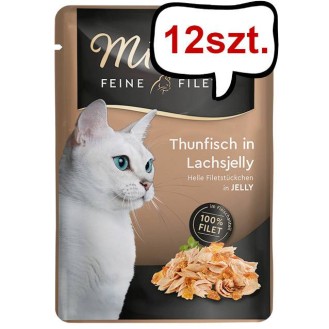 Miamor Feine Filets Adult Tuńczyk w łososiowej galaretce Mokra Karma dla kota op. 100g SASZETKA Pakiet 12szt.