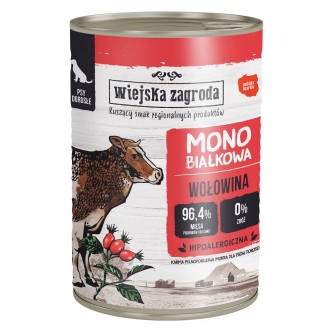 Wiejska Zagroda Monobiałkowa Wołowina Mokra Karma dla psa op. 400g