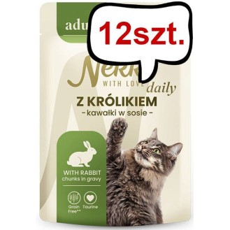 Nekko Daily Adult z królikiem w sosie Mokra Karma dla kota op. 85g Pakiet 12szt.