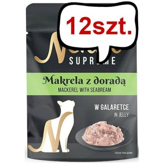 Nekko Supreme Adult Makrela z doradą w galaretce Mokra Karma dla kota op. 70g Pakiet 12szt.