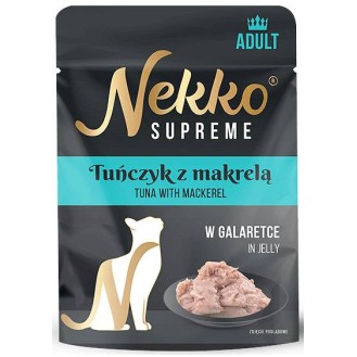 Nekko Supreme Adult Tuńczyk z makrelą w galaretce Mokra Karma dla kota op. 70g