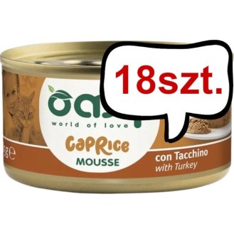 Oasy Caprice Adult Mousse with Turkey Mokra Karma dla kota op. 85g Pakiet 18szt.