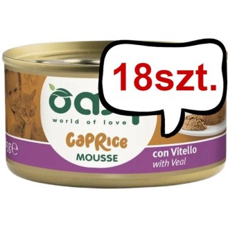Oasy Caprice Adult Mousse with Veal Mokra Karma dla kota op. 85g Pakiet 18szt.