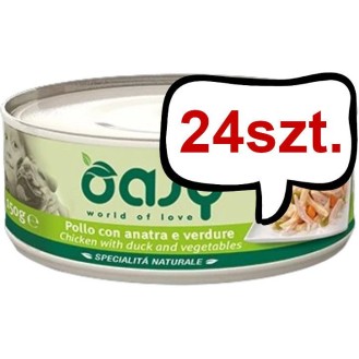 Oasy Natural Adult Chicken with Duck and Vegetables mokra karma dla psa op. 150g Pakiet 24szt.