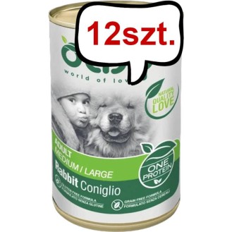 Oasy One Protein Adult Medium/Large Rabbit mokra karma dla psa op. 400g Pakiet 12szt.