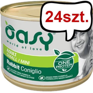 Oasy One Protein Adult Mini Rabbit mokra karma dla psa op. 200g Pakiet 24szt.