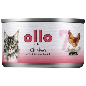 Ollo Cat Chicken&Chicken heart Mokra Karma dla kota op. 2x70g (1+1 GRATIS)
