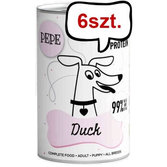 Paka Zwierzaka Pepe Kaczka Mokra karma dla psa op. 400g Pakiet 6szt. + Zabawka Kurczak GRATIS