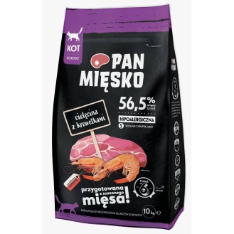 Pan Mięsko Cielęcina z krewetkami Sucha Karma dla kota op. 10kg