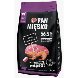 Pan Mięsko Cielęcina z krewetkami Sucha Karma dla kota op. 5kg WYPRZEDAŻ