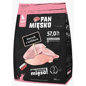 Pan Mięsko Kitten Kurczak z królikiem Sucha Karma dla kociąt op. 400g