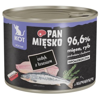Pan Mięsko Kitten Indyk z łososiem Mokra Karma dla kociąt op. 200g