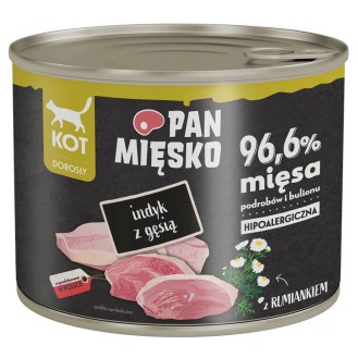 Pan Mięsko Adult Indyk z gęsią Mokra Karma dla kota op. 200g