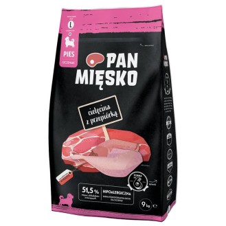 Pan Mięsko Cielęcina z przepiórką Large Sucha Karma dla szczeniąt op. 9kg