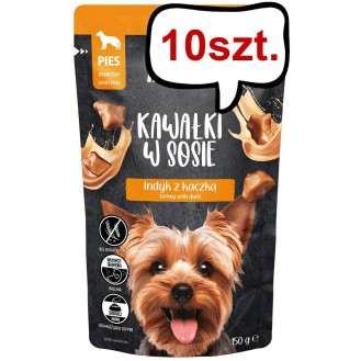 Pan Mięsko Adult Indyk z kaczką w sosie Mokra Karma dla psa op. 150g Pakiet 10szt.