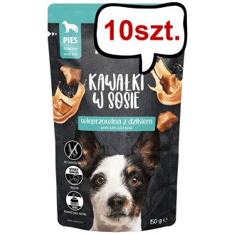 Pan Mięsko Adult Wieprzowina z dzikiem w sosie Mokra Karma dla psa op. 150g Pakiet 10szt.