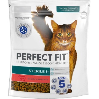 Perfect Fit Adult Sterile 1+ Wołowina Sucha Karma dla kota op. 750g
