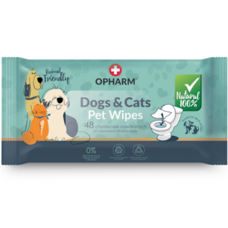 Opharm Dogs&Cats Pet Wipes Chusteczki nawilżane dla psa i kota op. 48szt.