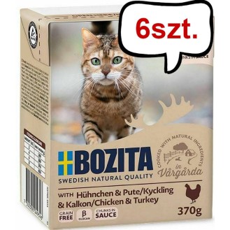 Bozita Adult Kurczak i indyk w sosie Mokra Karma dla kota op. 370g Pakiet 6szt.