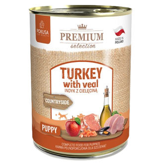 Pokusa Premium Selection Countryside Puppy Indyk z cielęciną Mokra Karma dla szczeniaka op. 400g