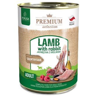 Pokusa Premium Selection Countryside Adult Jagnięcina z królikiem Mokra Karma dla psa op. 400g