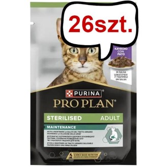 Pro Plan Cat Sterilised Kaczka w sosie Mokra Karma dla kota op. 85g Pakiet 26szt. (18+8 GRATIS)