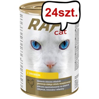 Rafi Adult Drób Mokra Karma dla kota op. 415g Pakiet 24szt.
