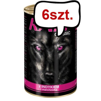 Rafi Classic Dog Indyk z marchewką Mokra Karma dla psa op. 1240g Pakiet 6szt.
