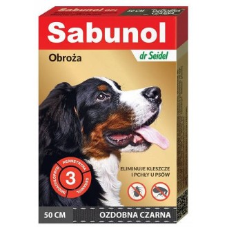 Sabunol Obroża na kleszcze i pchły dla psa kolor czarny dł. 50cm
