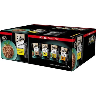 Sheba Delicacy in Jelly Adult Kolekcja smaków drobiowych w galaretce Mokra karma dla kota op. 80x85g (PAKIET ŻÓŁTY)