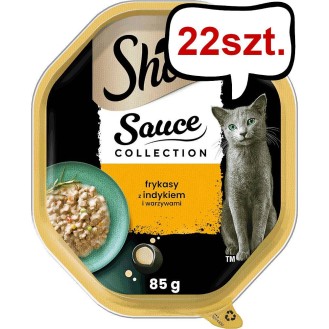 Sheba Sauce Collection Frykasy z Indykiem i warzywami Mokra Karma dla kota op. 85g Pakiet 22szt