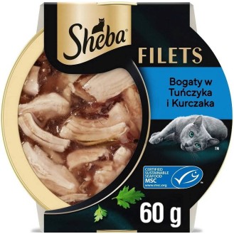 Sheba Fillets Adult Bogaty w Tuńczyka i Kurczaka Mokra Karma dla kota op. 60g