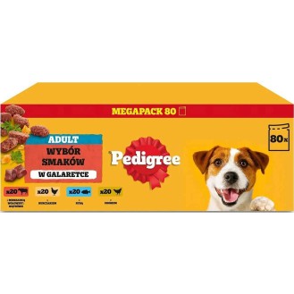 Pedigree Adult Wybór Smaków w galaretce Mokra Karma dla psa op. 80x100g