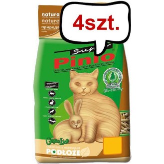 Super Pinio Żwirek drzewny Naturalny dla zwierząt domowych poj. 10l Pakiet 4szt.
