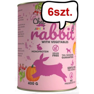 Syta Micha Chef Junior Rabbit Mokra Karma dla psa op. 400g Pakiet 6szt.
