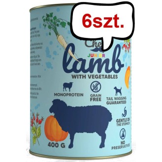 Syta Micha Chef Junior Lamb Mokra Karma dla psa op. 400g Pakiet 6szt.