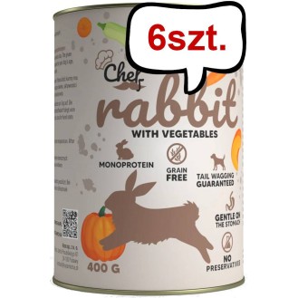 Syta Micha Chef Rabbit Mokra Karma dla psa op. 400g Pakiet 6szt.