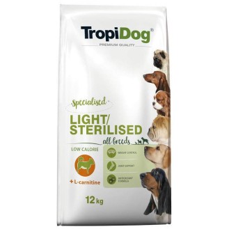 TropiDog Premium Adult Light/Sterilised Sucha Karma dla psa op. 12kg